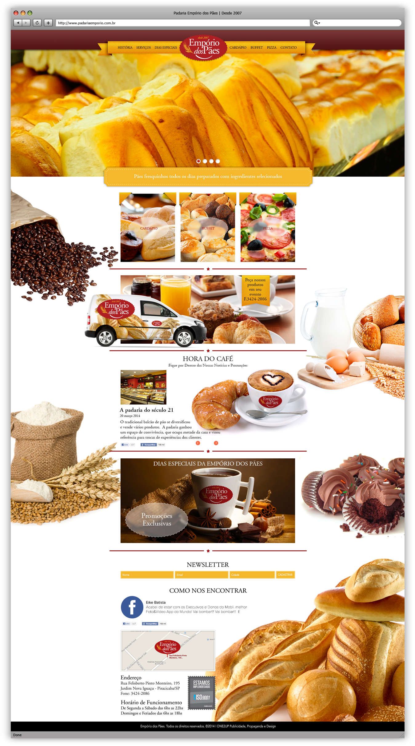 Web Site Padaria Empório dos Pães - Home
