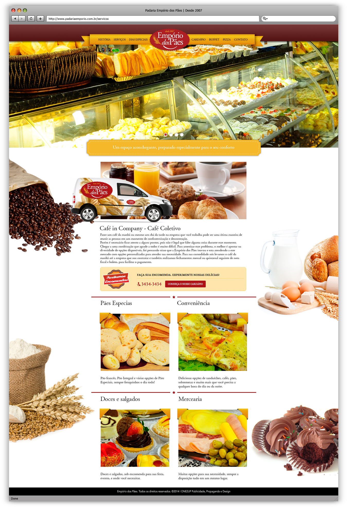 Web Site Padaria Empório dos Pães - Serviços