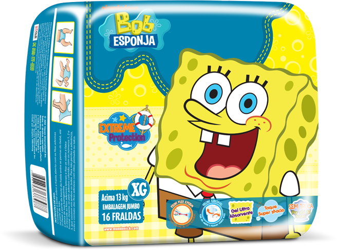 Embalagem da Fralda Bob Esponja XG